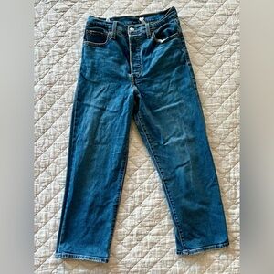 Levis ultra highrise ribcage straight jeans, size 29